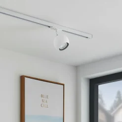 Lindby Linaro skinnespot, GU10, Ø 9 cm, hvid, 1-faset