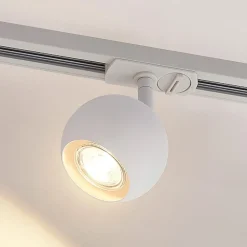 Lindby Linaro skinnespot, GU10, Ø 9 cm, hvid, 1-faset