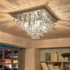 loftlampe Annica, kantet, krom, metal, 42 cm^Lindby Sale