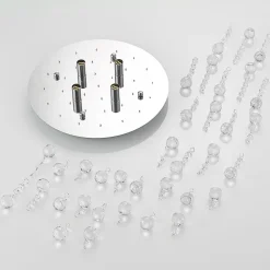 Lindby loftlampe Antonino, 4 lyskilder, krom, krystal, 35 cm