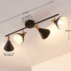 loftlampe Arina, 68 cm, sort, 4 lyskilder, E14^Lindby
