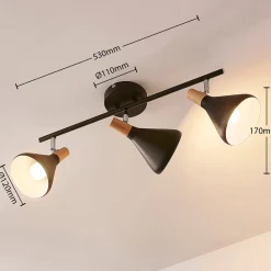 loftlampe Arina, 53 cm, sort, 3 lyskilder, E14^Lindby Online