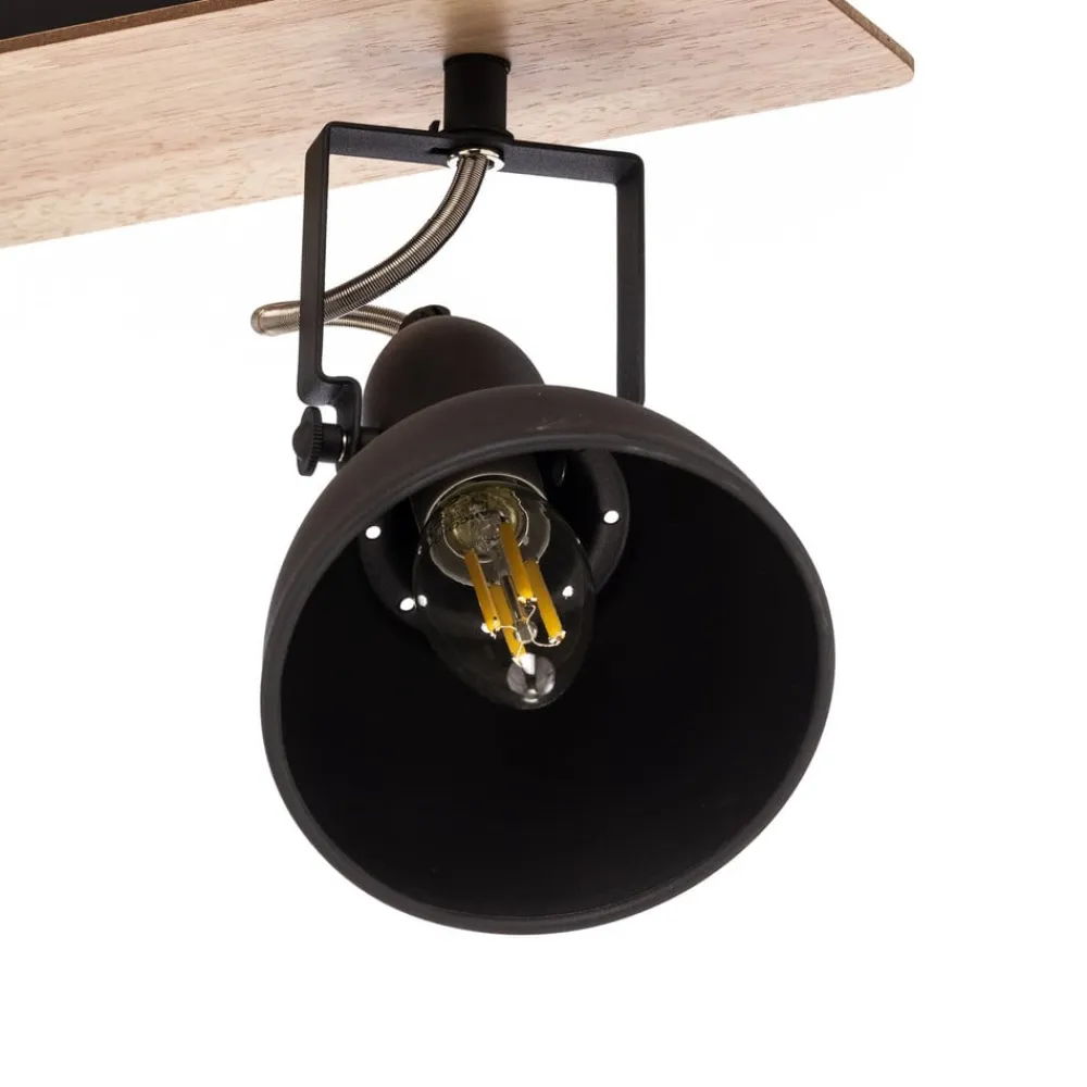 Lindby Gang|Loftlamper>loftlampe Aylis, 3 lyskilder, 60 cm, sort, træ, E14