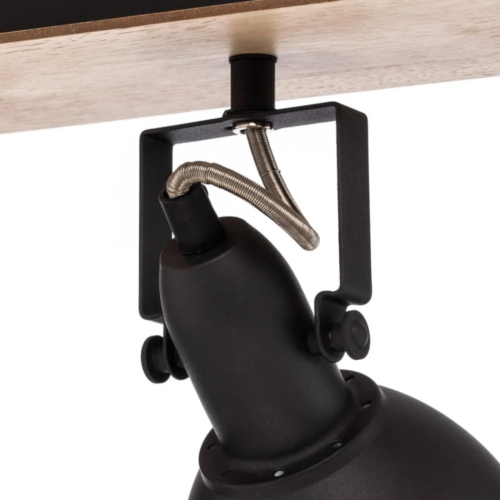 Lindby Gang|Loftlamper>loftlampe Aylis, 3 lyskilder, 60 cm, sort, træ, E14