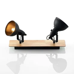 loftlampe Aylis, 2 lyskilder, 40 cm, sort, træ, E14^Lindby Hot