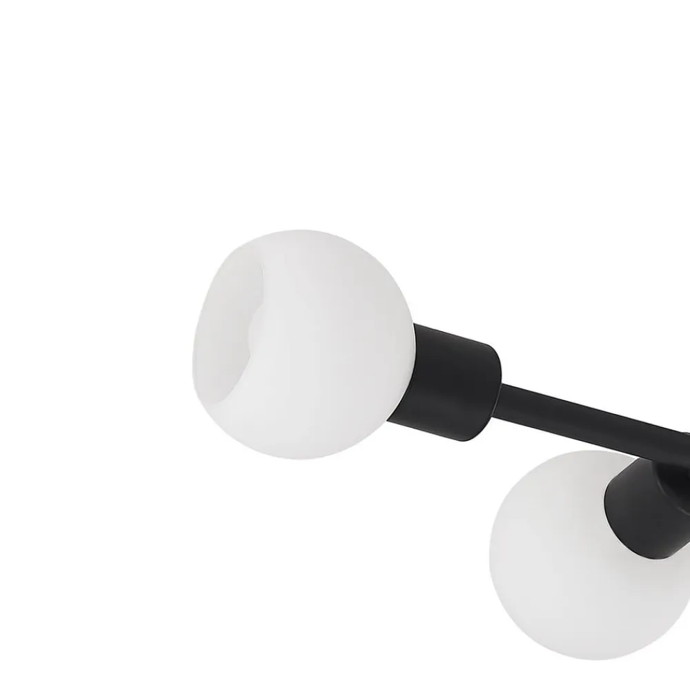 Lindby loftlampe Biscala, 5flg, sort/opal