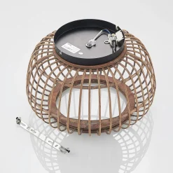 loftlampe Bominio, Ø 40 cm, rattan, træ, E27^Lindby Discount