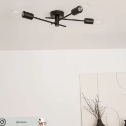 Lindby loftlampe Cerros, 3 lyskilder, sort, metal