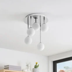 loftlampe Chrissy, Ø 27 cm, krom, 5 lyskilder, glas^Lindby Clearance