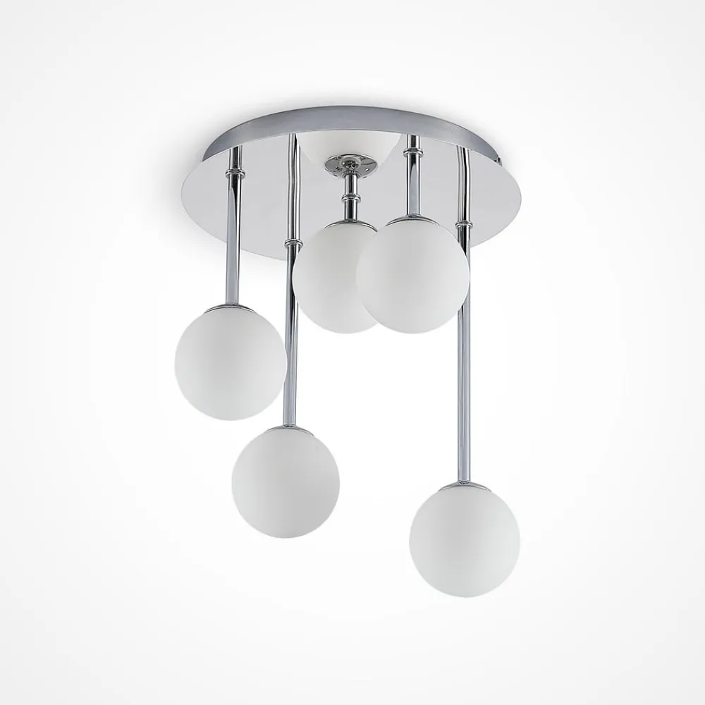 loftlampe Chrissy, Ø 27 cm, krom, 5 lyskilder, glas^Lindby Clearance