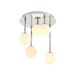 loftlampe Chrissy, Ø 27 cm, krom, 5 lyskilder, glas^Lindby Clearance