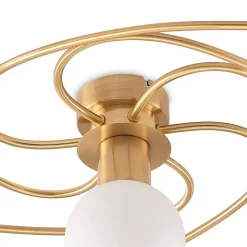 loftlampe Ciala, 7 lyskilder, messingfarvet, glas^Lindby Online