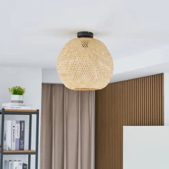 loftlampe Dabila, bambus, Ø 35 cm, E27^Lindby