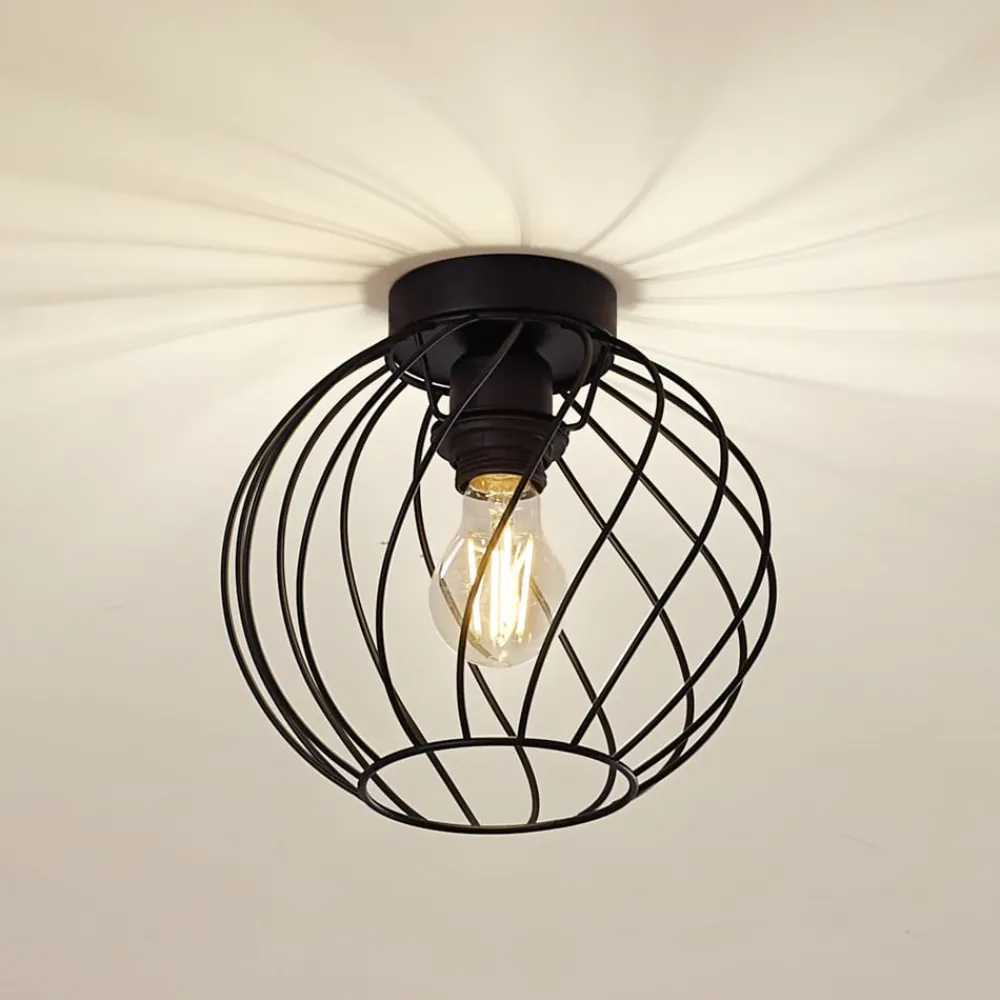 loftlampe Danika, Ø 25 cm, sort, metal^Lindby
