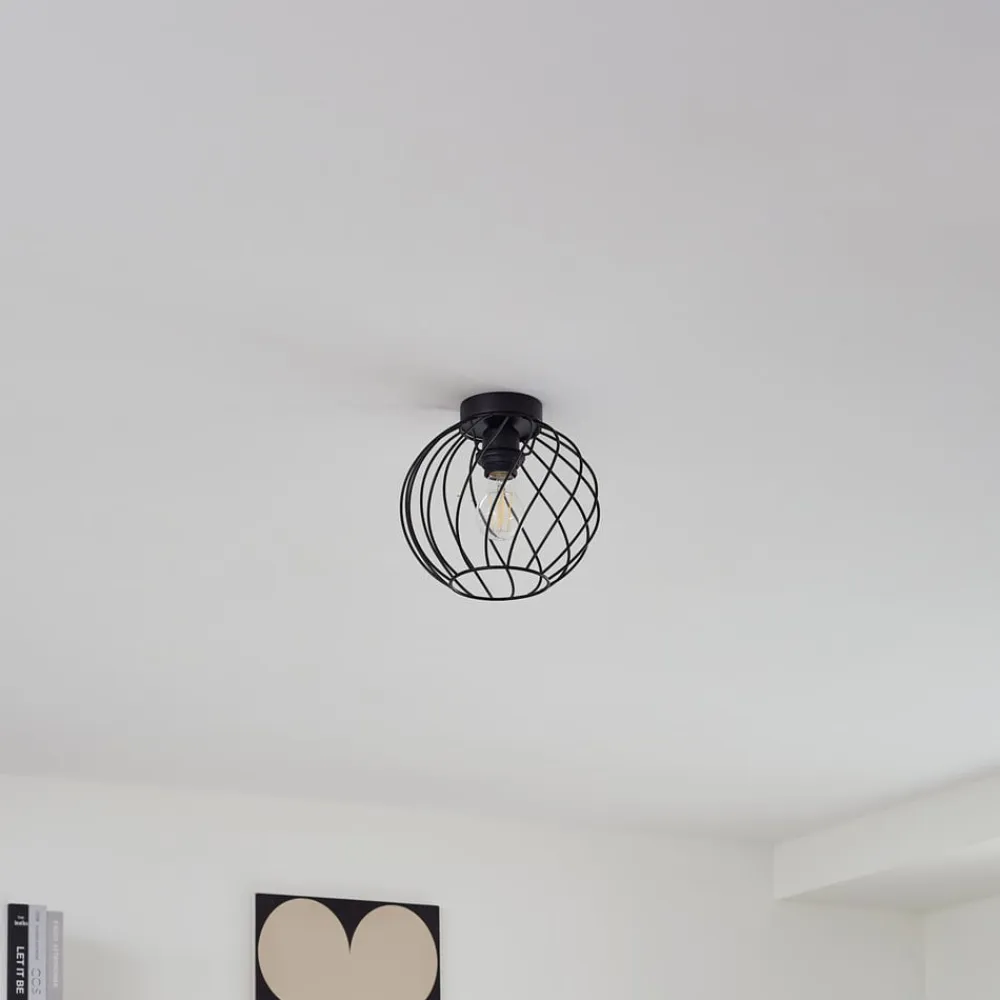 loftlampe Danika, Ø 25 cm, sort, metal^Lindby