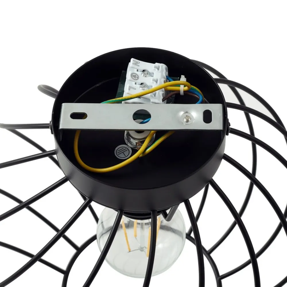 loftlampe Danika, Ø 25 cm, sort, metal^Lindby