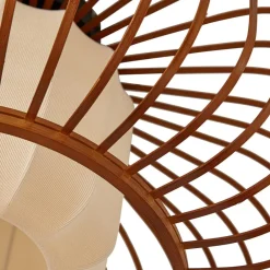 Lindby loftlampe Davella, Ø 50 cm, bambus, tekstil