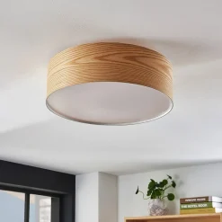 loftlampe Dominic, Ø 45 cm, 3 lyskilder, træ^Lindby Hot