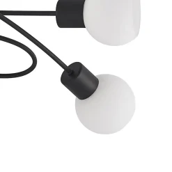 Lindby loftlampe Elaina, 66 cm, 5 lyskilder, sort/hvid, E14