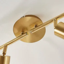 Lindby loftlampe Elaina, 70 cm, 4 lyskilder, messing, glas, E14