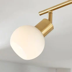 Lindby loftlampe Elaina, 70 cm, 4 lyskilder, messing, glas, E14