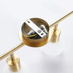 Lindby loftlampe Elaina, 70 cm, 4 lyskilder, messing, glas, E14