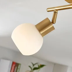 loftlampe Elaina, 30 cm, 2 lyskilder, messing, glas, E14^Lindby Clearance