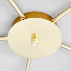 loftlampe Elaina, Ø54cm, 5 lyskilder, messing, glas, E14^Lindby New