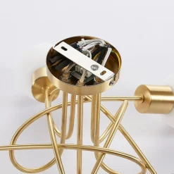 loftlampe Elaina, Ø50cm, 5 lyskilder, messing, glas, E14^Lindby Clearance