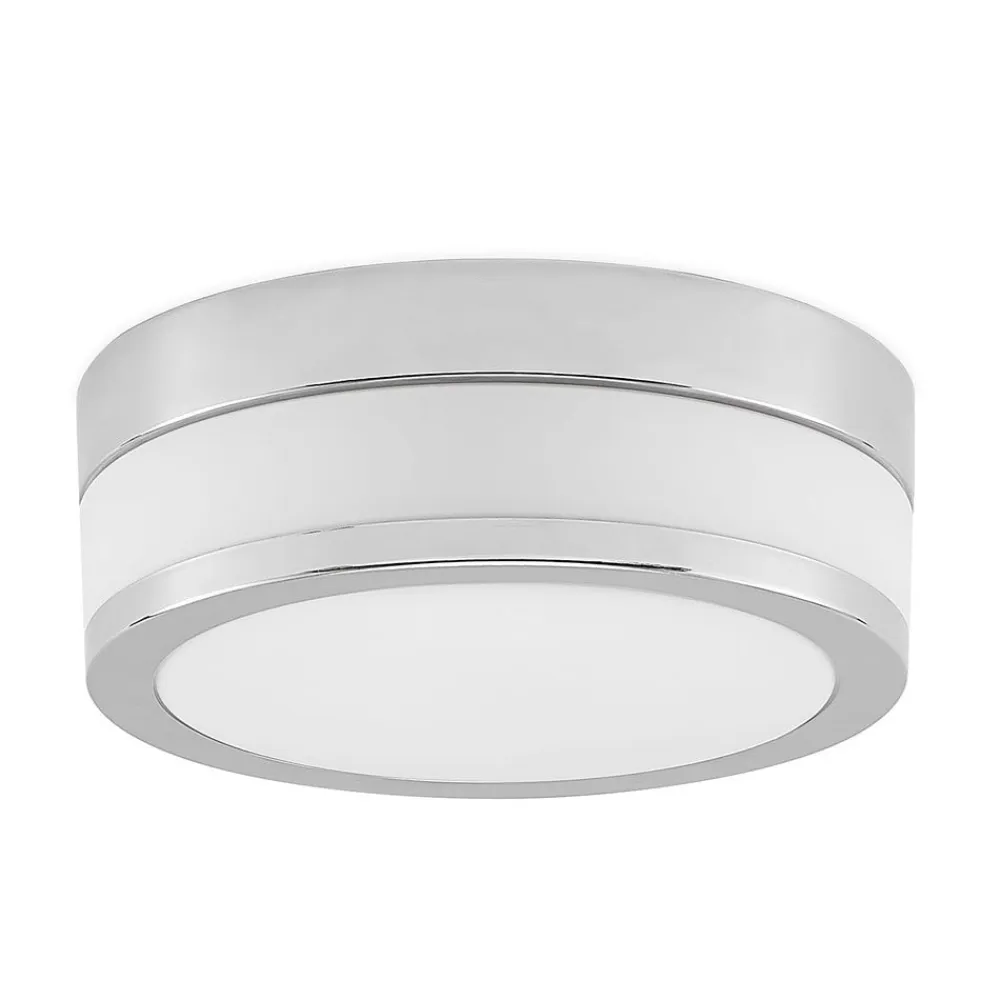Lindby Gang|Loftlamper>loftlampe Flavi, Ø 23 cm, krom, glas, IP44, E27