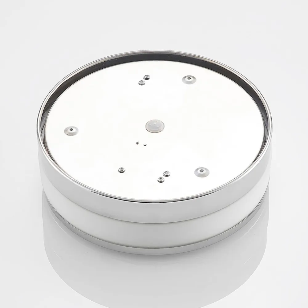 Lindby Loftlamper|Loftlamper>Loftlampe Flavi, Ø 28 cm, krom, glas, IP44, E27