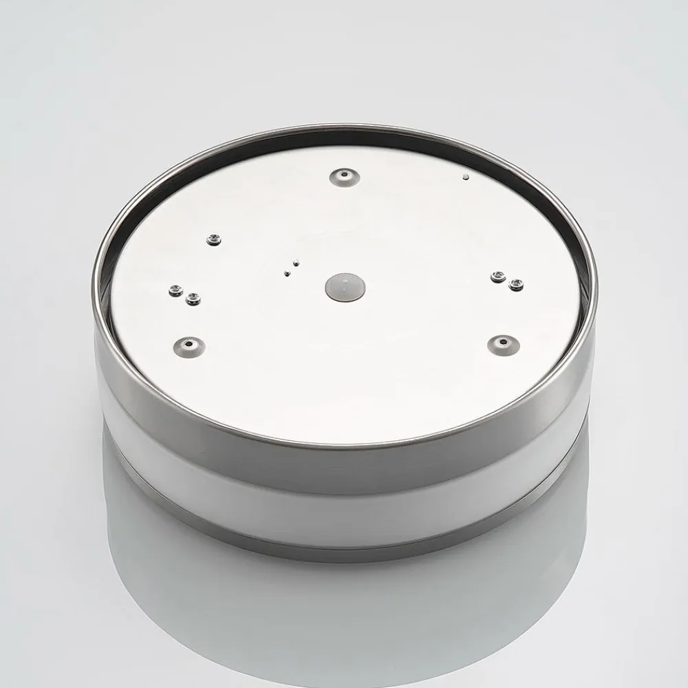 Loftlampe Flavi, Ø 28 cm, nikkel, glas, IP44, E27^Lindby New