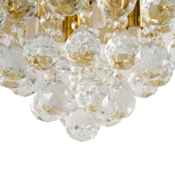 loftlampe Gillion, 4 lyskilder, guld, krystal, Ø 35cm^Lindby Sale