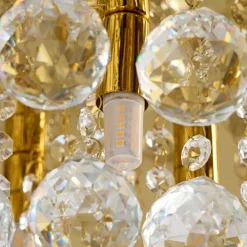 loftlampe Gillion, 4 lyskilder, guld, krystal, Ø 35cm^Lindby Sale