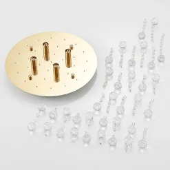 loftlampe Gillion, 4 lyskilder, guld, krystal, Ø 35cm^Lindby Sale