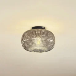 loftlampe Hildur, Ø 25 cm, røggrå, glas^Lindby Sale