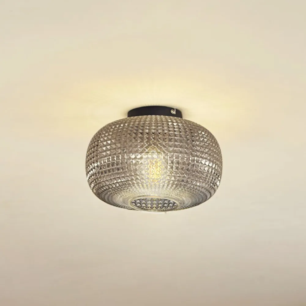 loftlampe Hildur, Ø 25 cm, røggrå, glas^Lindby Sale