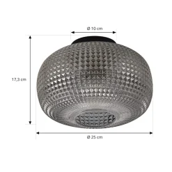 loftlampe Hildur, Ø 25 cm, røggrå, glas^Lindby Sale