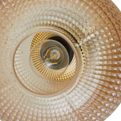 Lindby loftlampe Hildur, Ø 25 cm, ravfarvet, glas