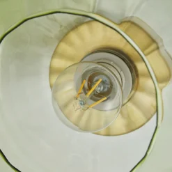 Lindby loftlampe Hildur, grøn, glas, Ø 22 cm