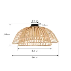 Lindby loftlampe Ilajus, Ø 62 cm, naturlig bambus