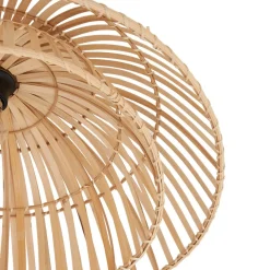 Lindby loftlampe Ilajus, Ø 62 cm, naturlig bambus