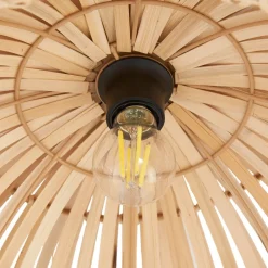 Lindby loftlampe Ilajus, Ø 62 cm, naturlig bambus