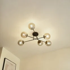 loftlampe Isamer, røggrå, Ø 80 cm, kugle^Lindby Best