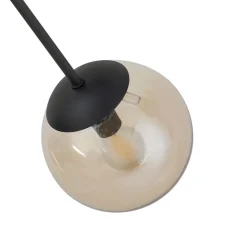 Lindby loftlampe Isamer, smoke grey/amber, Ø 80 cm, globe