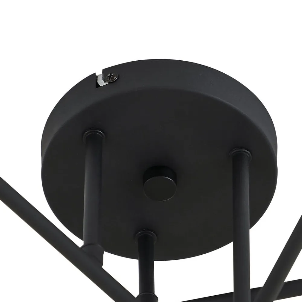 Lindby loftlampe Isamer, smoke grey/amber, Ø 80 cm, globe