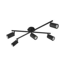 loftlampe Joffrey, 78 cm, sort, 5 lyskilder, GU10^Lindby Hot