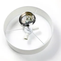 Lindby loftlampe Josia, hvid, stof, Ø 47 cm, E27