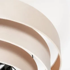 Lindby loftlampe Jusari, creme, tekstil, Ø 56 cm, E27