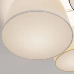 Lindby loftlampe Laurenz, 5 lyskilder, 93 cm, brun/beige, E27